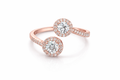 Rose Halo Duo Open Ring Rose Gold