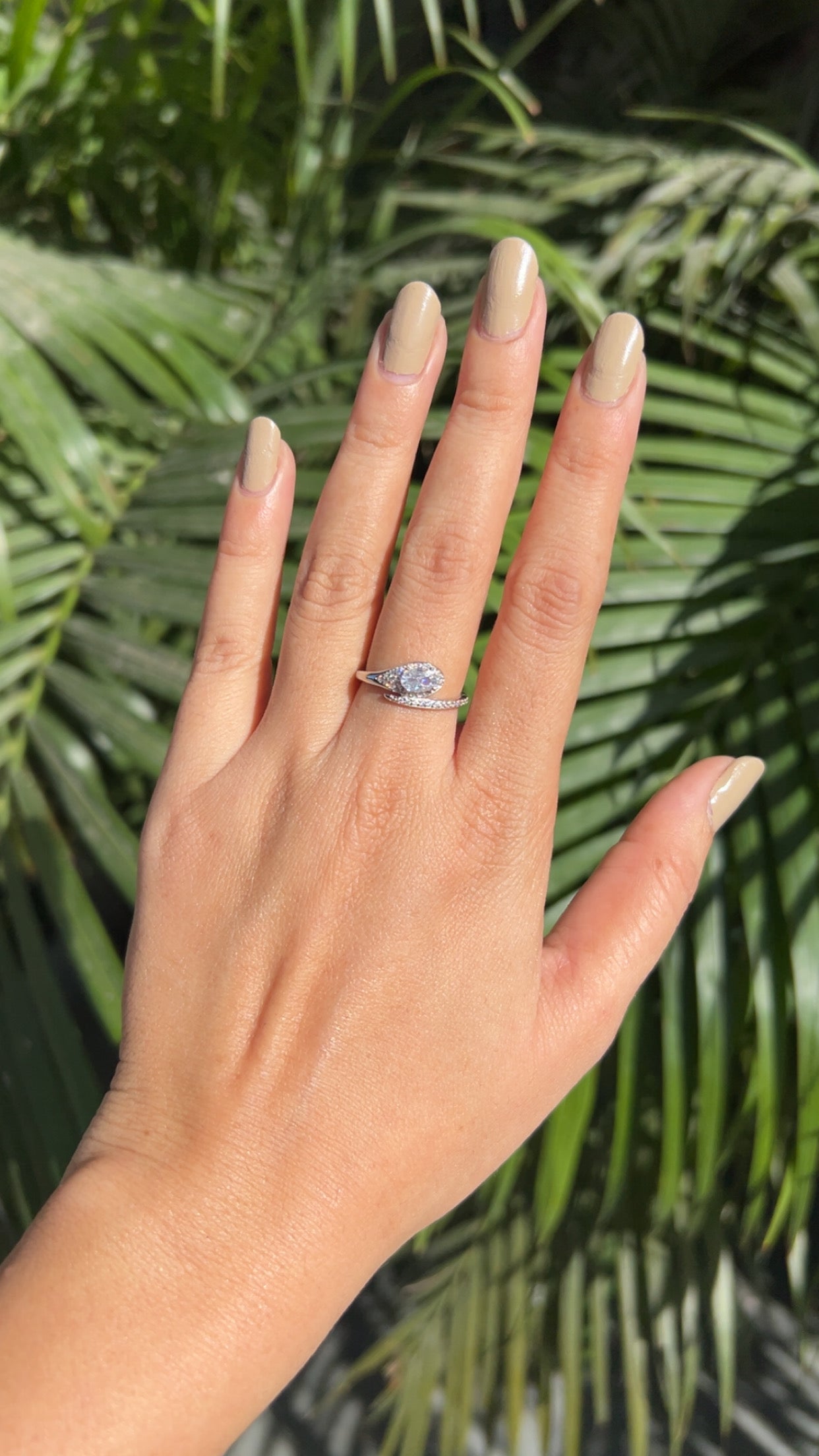 Marquise Embrace Wrap Ring Silver