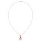 Fluted Teardrop Diamond Solitaire Necklace