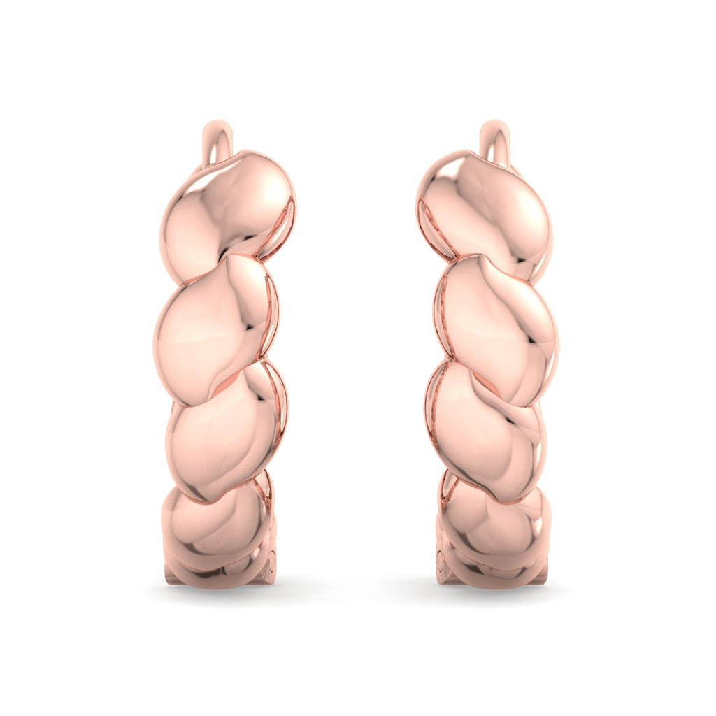 Scalloped Pebble Hoop Earrings