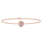 Round Bezel Solitaire Diamond Chain Bracelet