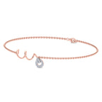 Wavy Wire Teardrop Diamond Charm Bracelet