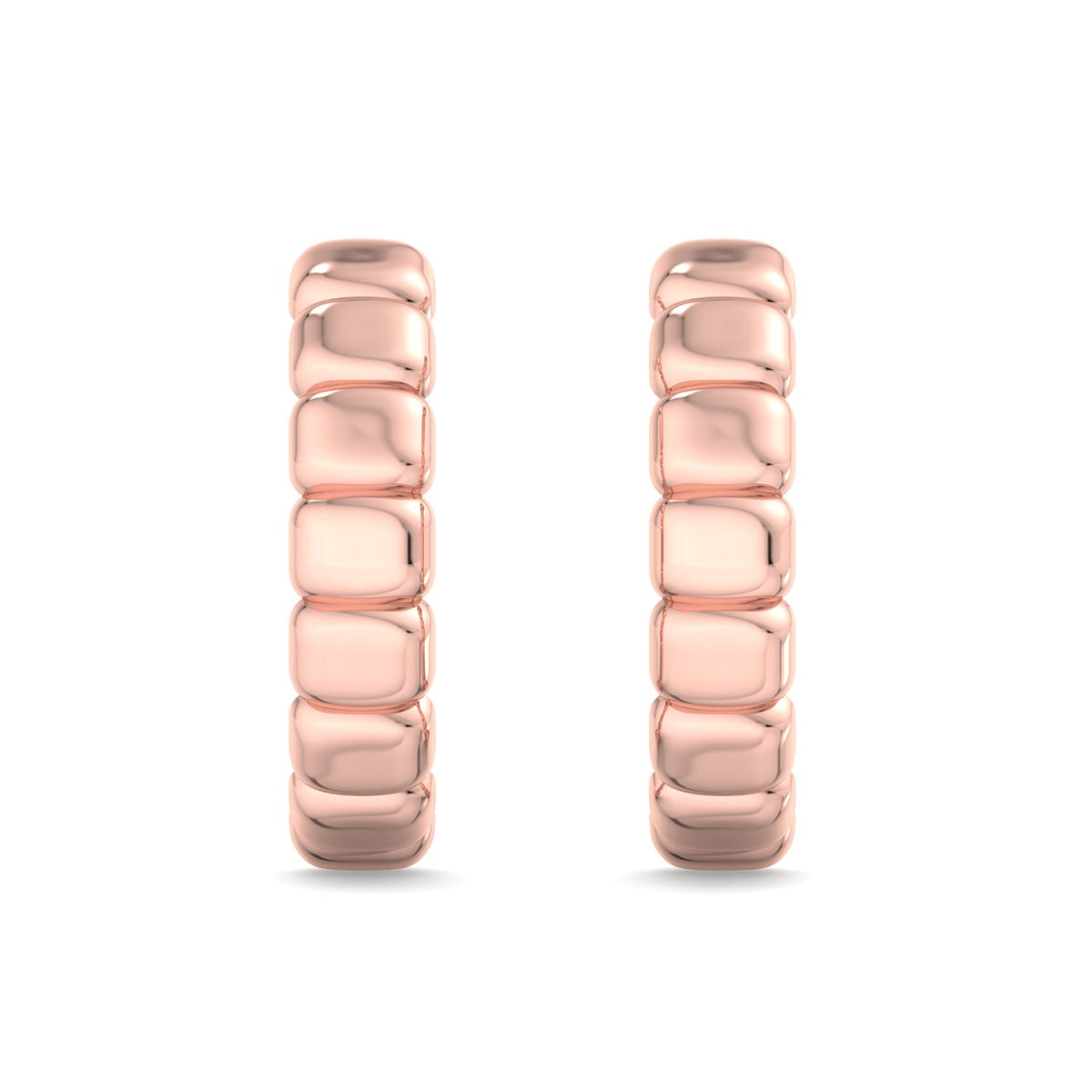 Scalloped Pebble Ear Climber Earrings