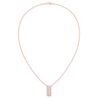 Pyramid Cut Diamond Bar Pendant Necklace