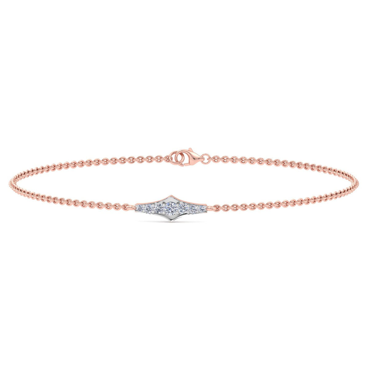 Diamond Kite Station Chain Bracelet