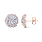 Domed Cluster Diamond Stud Earrings