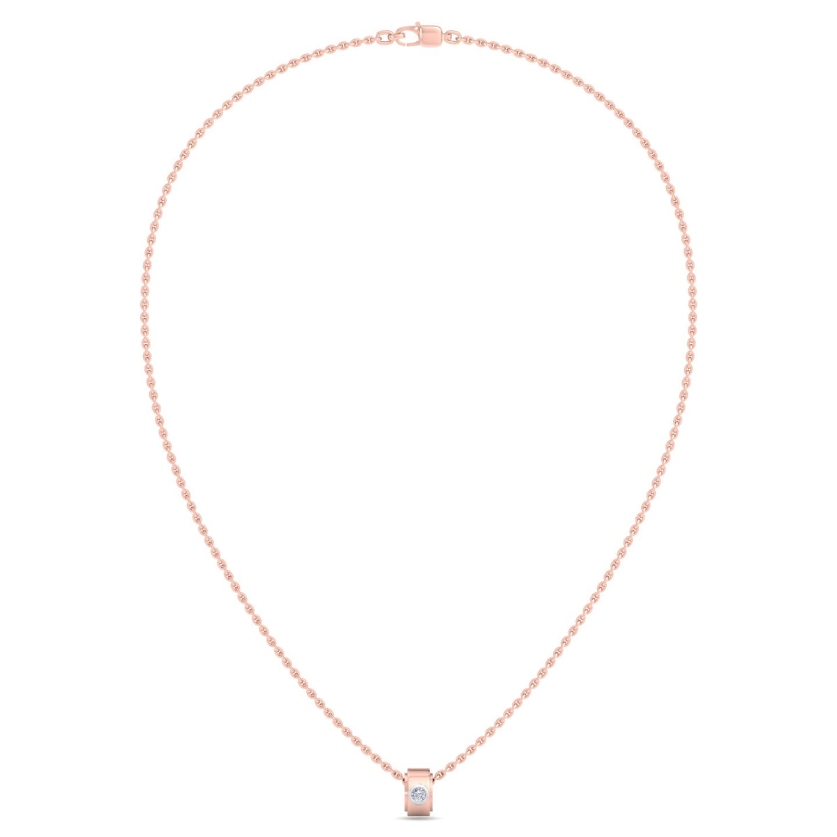 Round Bezel Diamond Pendant Necklace