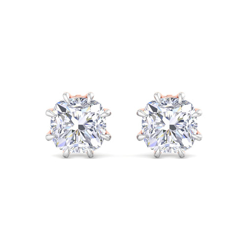 Classic Cushion Cut Diamond Stud Earrings