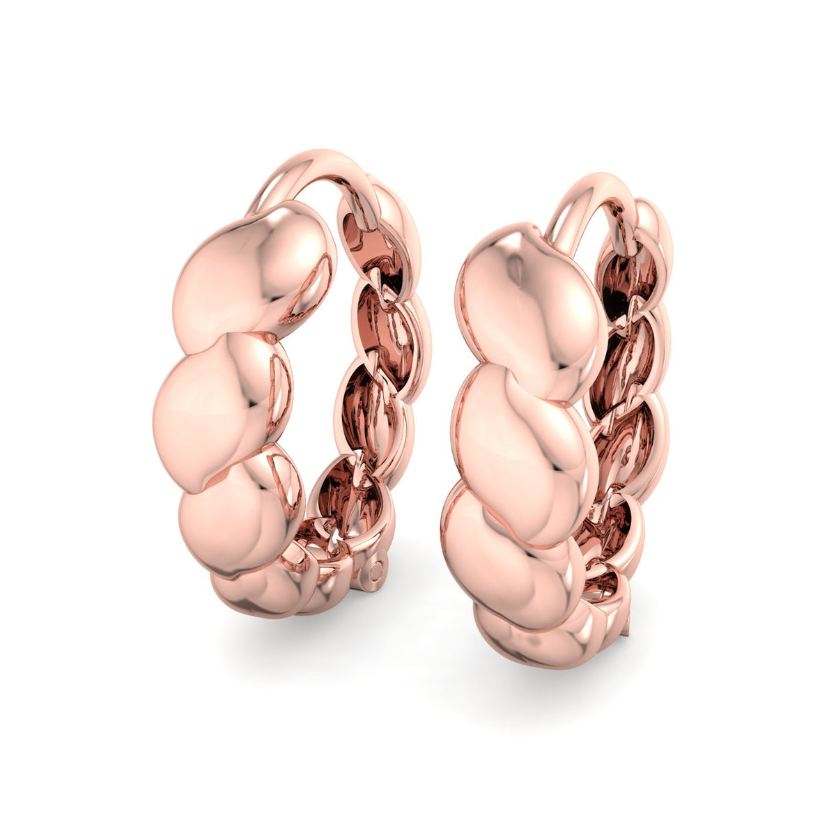 Scalloped Pebble Hoop Earrings