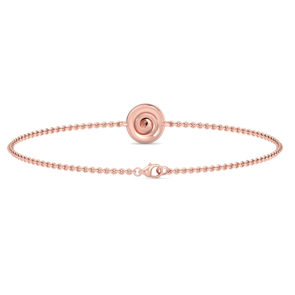 Round Bezel Solitaire Diamond Chain Bracelet