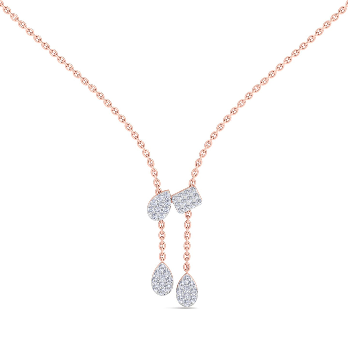 Double Teardrop Diamond Lariat Necklace