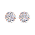 Domed Cluster Diamond Stud Earrings