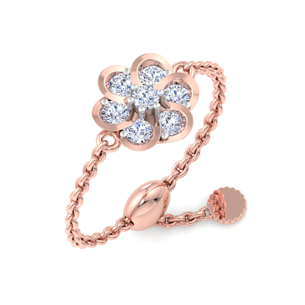 Diamond Flower Chain Ring
