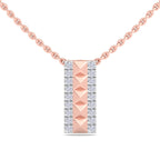 Pyramid Cut Diamond Bar Pendant Necklace