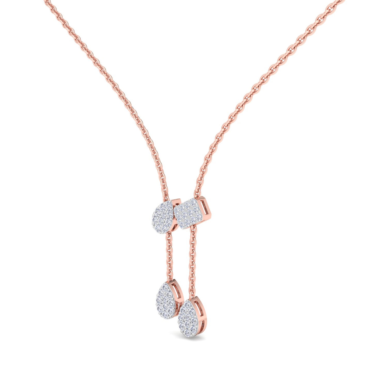 Double Teardrop Diamond Lariat Necklace