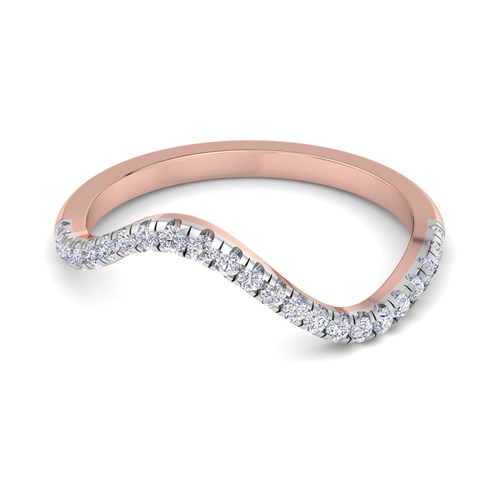 Two-Tone Wave Pavé Diamond Ring