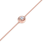 Round Bezel Solitaire Diamond Chain Bracelet