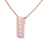 Pyramid Cut Diamond Bar Pendant Necklace
