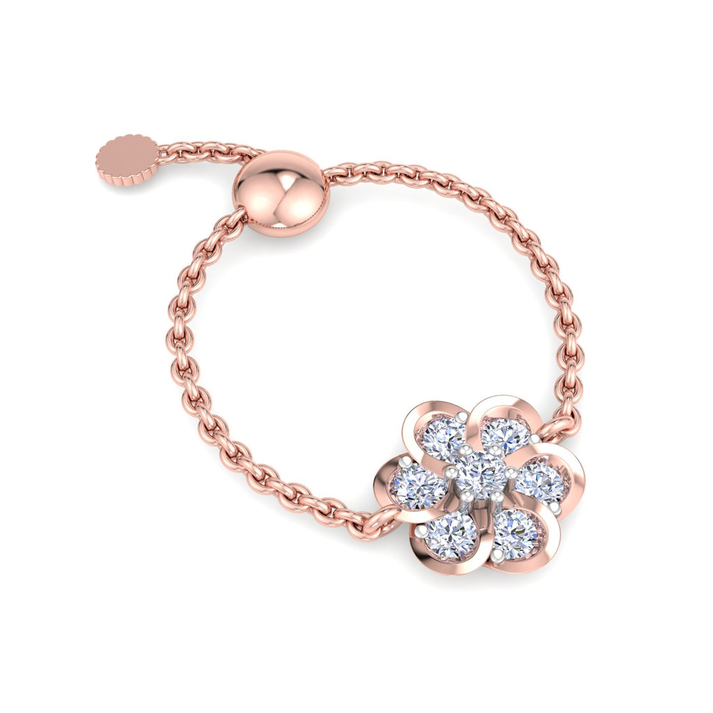 Diamond Flower Chain Ring