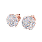 Domed Cluster Diamond Stud Earrings