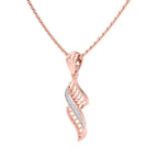 Diamond Flame Leaf Pendant Necklace