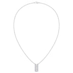 Pyramid Cut Diamond Bar Pendant Necklace