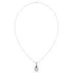 Fluted Teardrop Diamond Solitaire Necklace