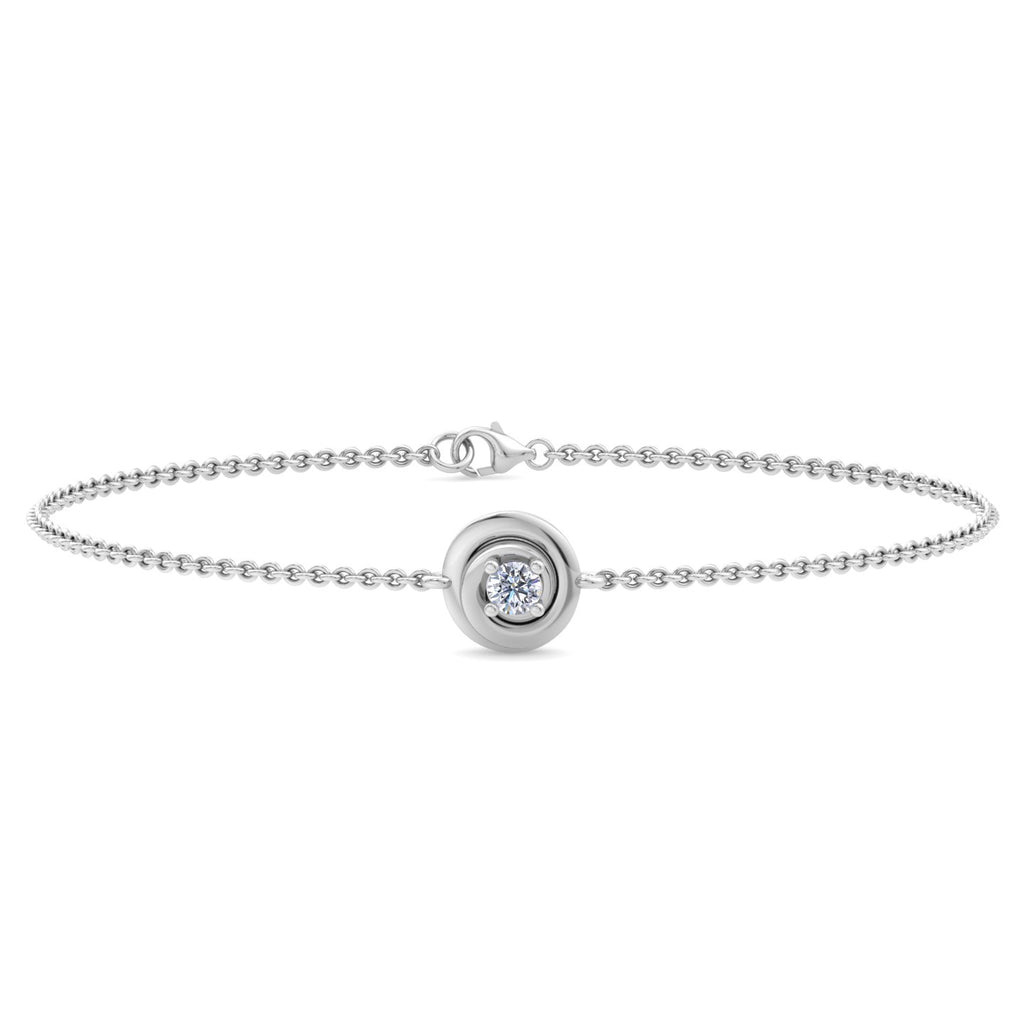 Round Bezel Solitaire Diamond Chain Bracelet