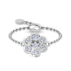 Diamond Flower Chain Ring