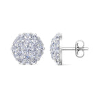 Domed Cluster Diamond Stud Earrings