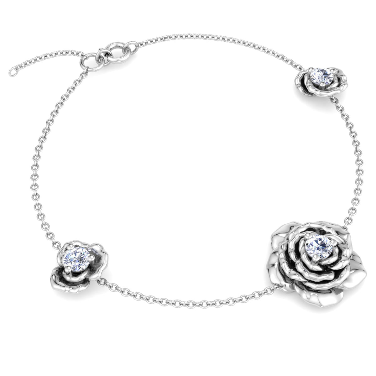 Blooming Rose Diamond Station Bracelet