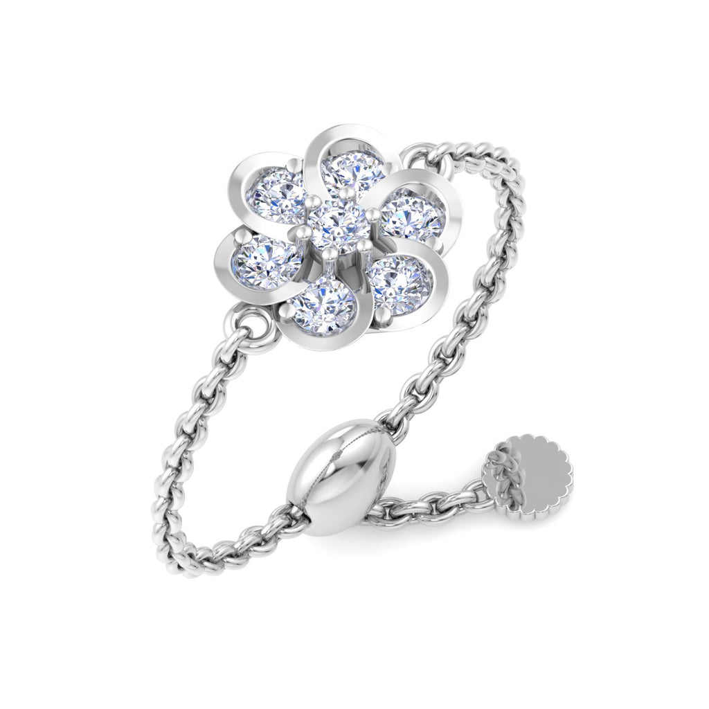 Diamond Flower Chain Ring