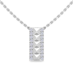 Pyramid Cut Diamond Bar Pendant Necklace