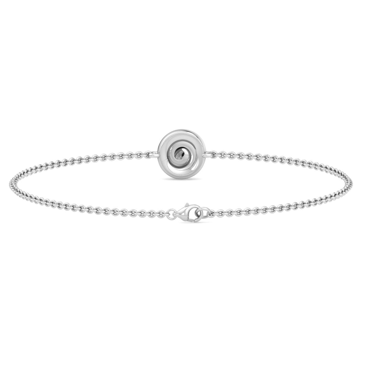 Round Bezel Solitaire Diamond Chain Bracelet