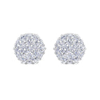 Domed Cluster Diamond Stud Earrings