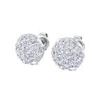 Domed Cluster Diamond Stud Earrings