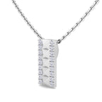 Pyramid Cut Diamond Bar Pendant Necklace