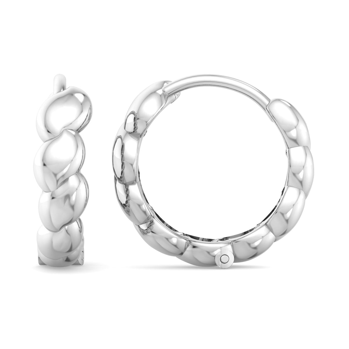 Scalloped Pebble Hoop Earrings