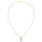 Pyramid Cut Diamond Bar Pendant Necklace