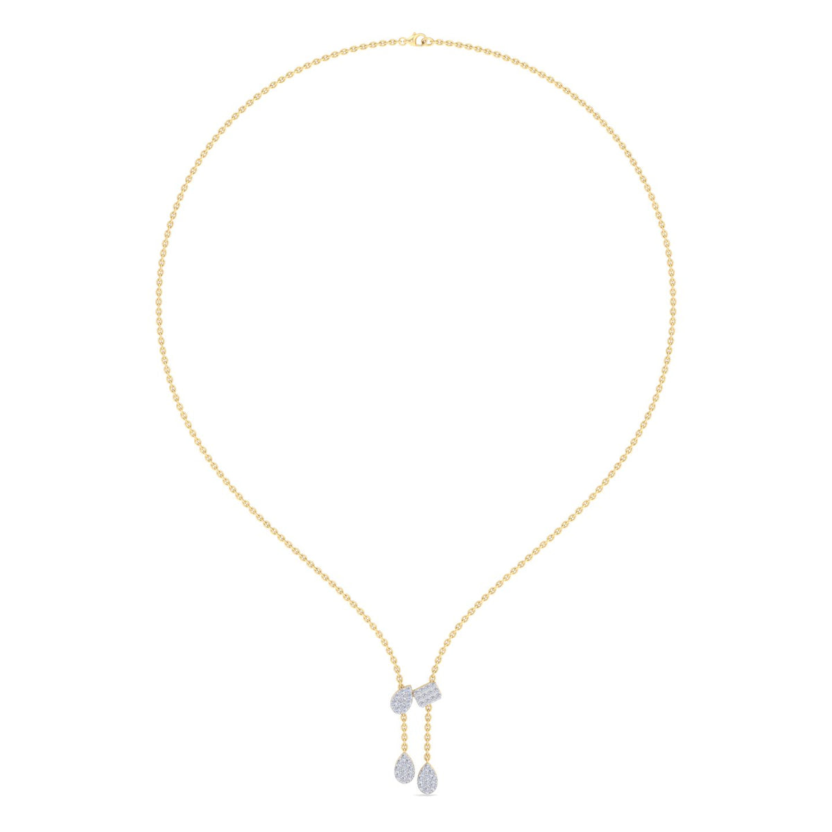 Double Teardrop Diamond Lariat Necklace