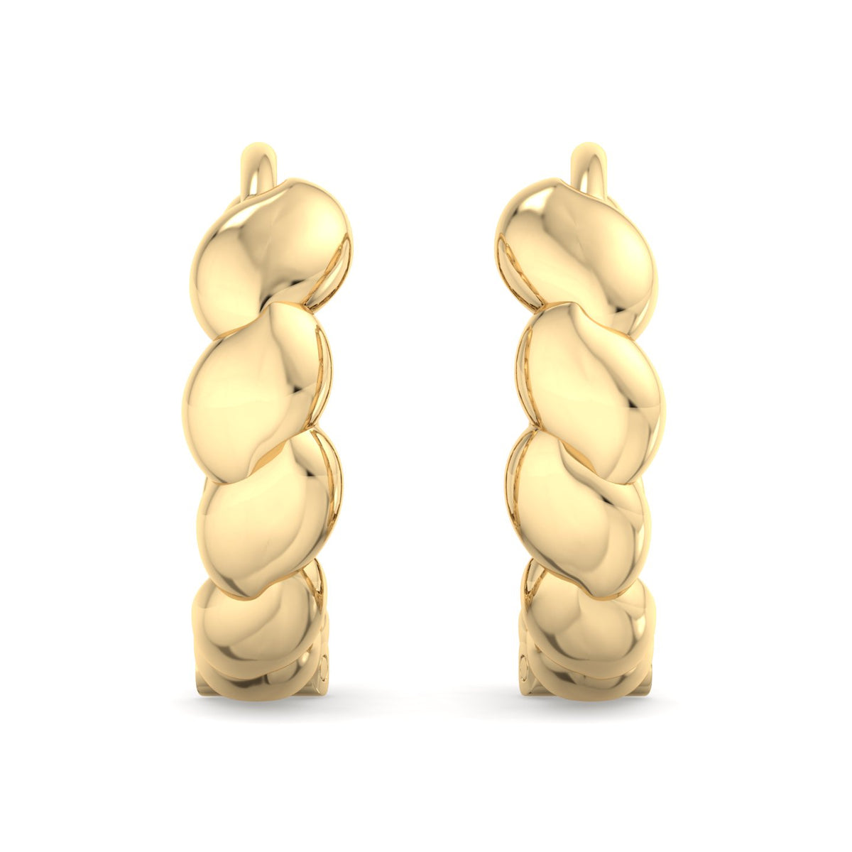 Scalloped Pebble Hoop Earrings