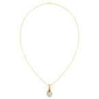 Fluted Teardrop Diamond Solitaire Necklace