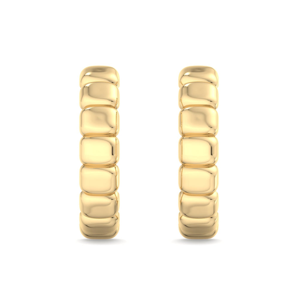 Scalloped Pebble Ear Climber Earrings
