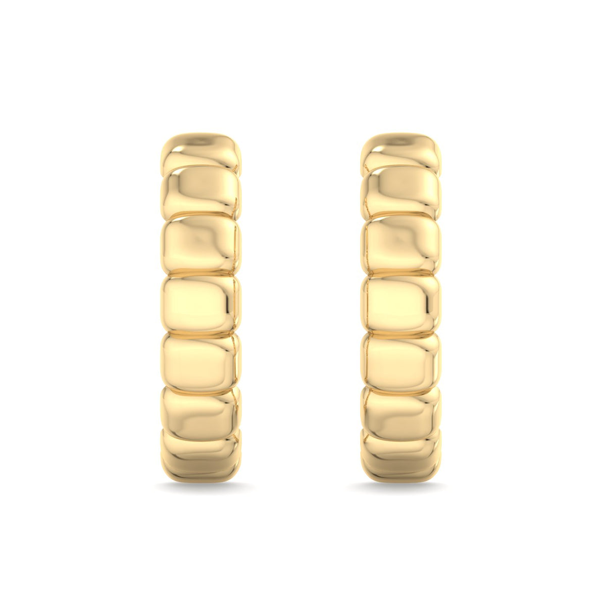 Scalloped Pebble Ear Climber Earrings