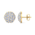 Domed Cluster Diamond Stud Earrings