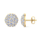 Domed Cluster Diamond Stud Earrings