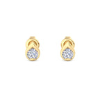 Flame Petal Bezel Diamond Stud Earrings
