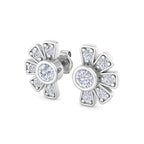 Blooming Pinwheel Diamond Stud Earrings