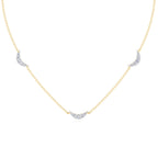 Crescent Moon Diamond Station Necklace
