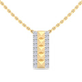 Pyramid Cut Diamond Bar Pendant Necklace